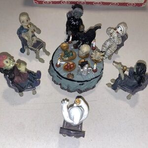Vintage treasured times Halloween creatures dining